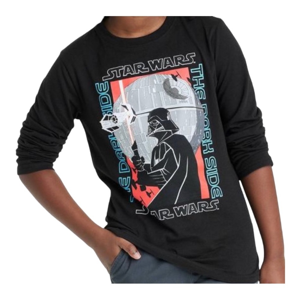 Star Wars Darth Vader Death Star Long Sleeve Graphic T-Shirt - Boys Large​
